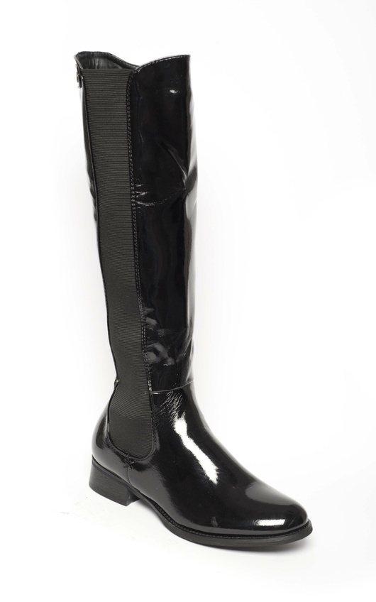 Alex Black Patent Riding Boots in Black p ikrush