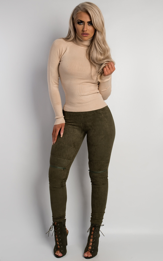 nude roll neck jumper