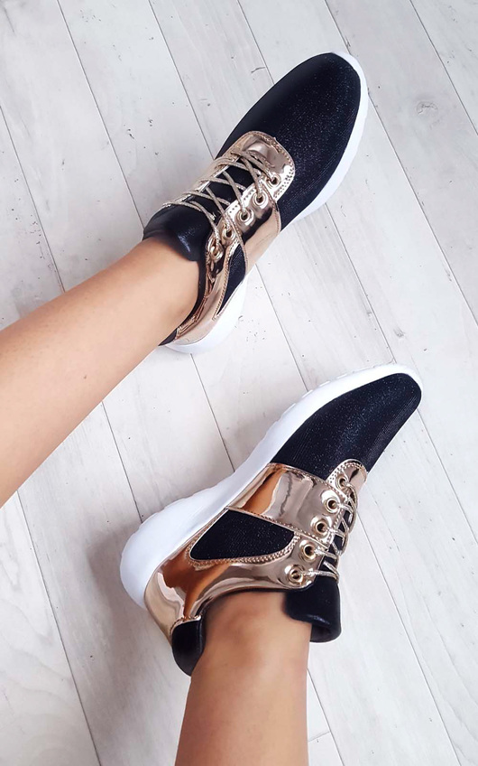 black rose gold trainers