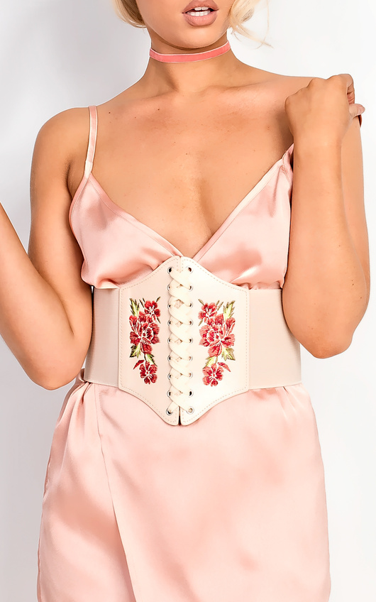 embroidered corset belt