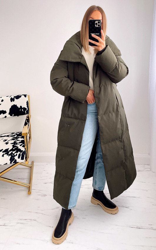 belted puffer coat