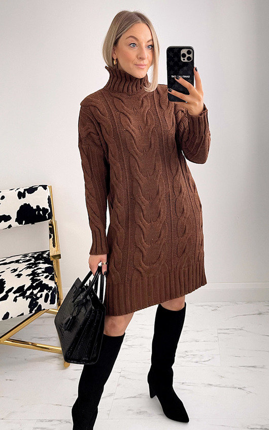 knitted brown jumper