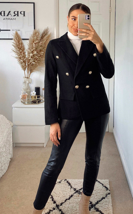 structured black blazer