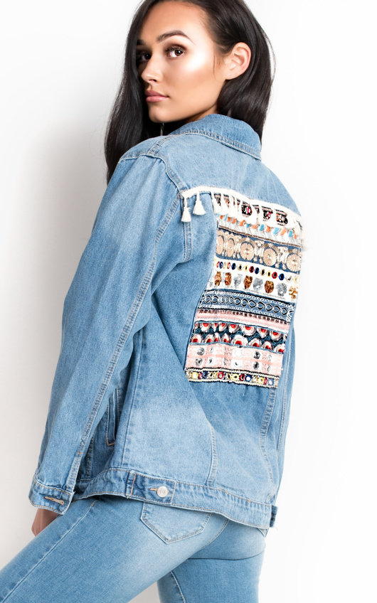long lined denim jacket