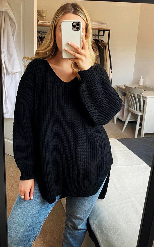 longline knitted jumper