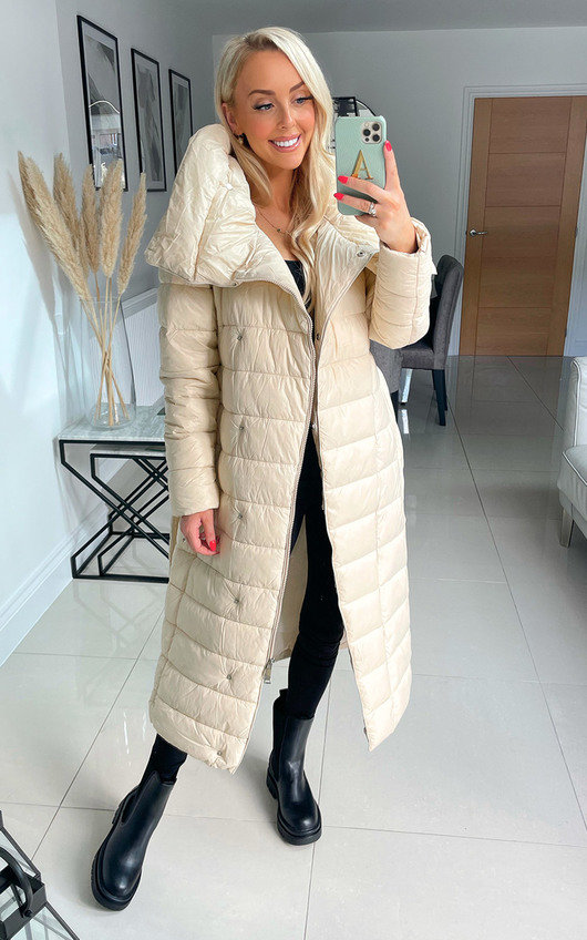 oversized longline puffer coat