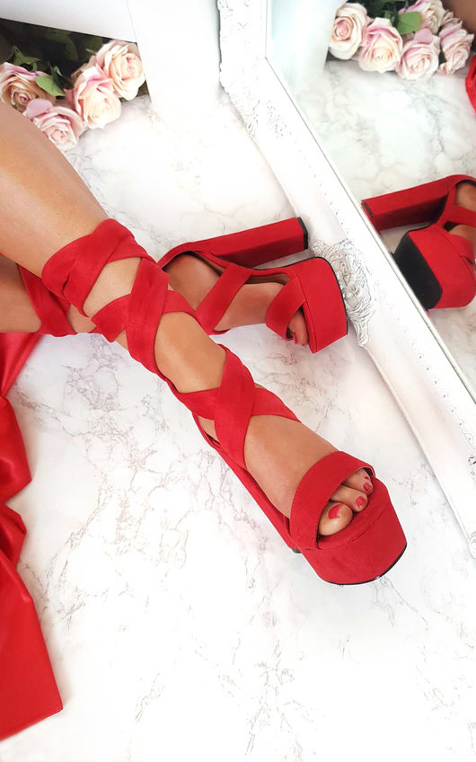 platform lace up heels