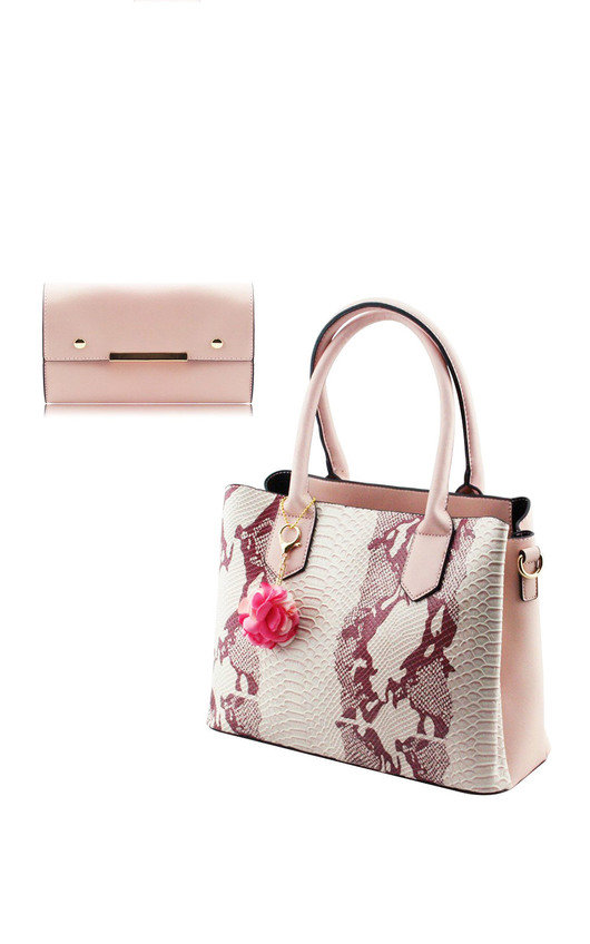 Pink Cher Snake Print Bag ikrush