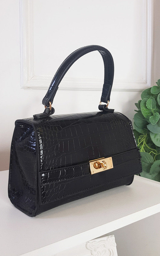 croc print handbag