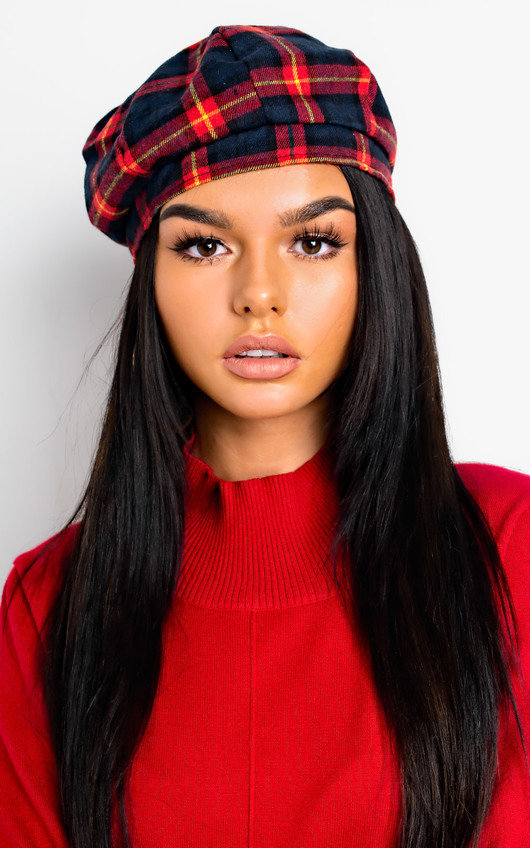 Tartan beret hat Clearance
