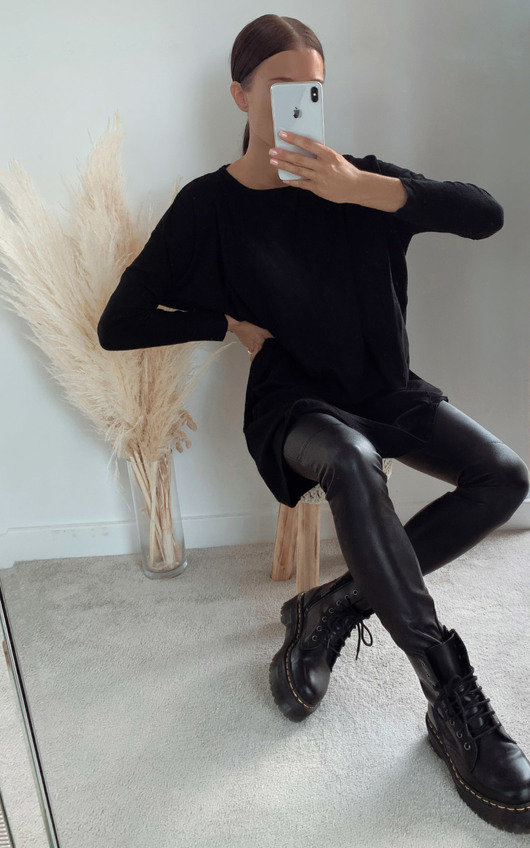 jumper dress with tights