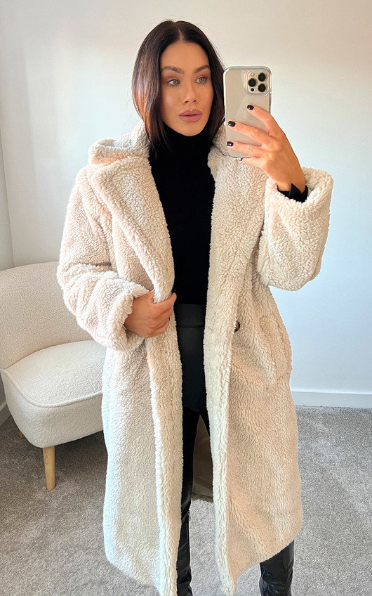 button up teddy coat