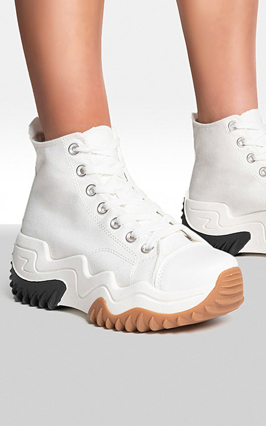 High Top Chunky Platform Trainers White Chunky Platform High Top