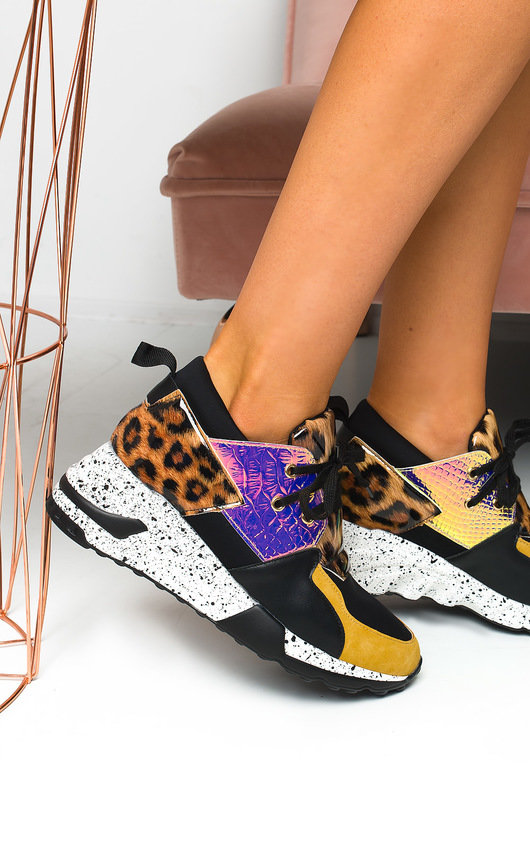 colour block chunky trainers