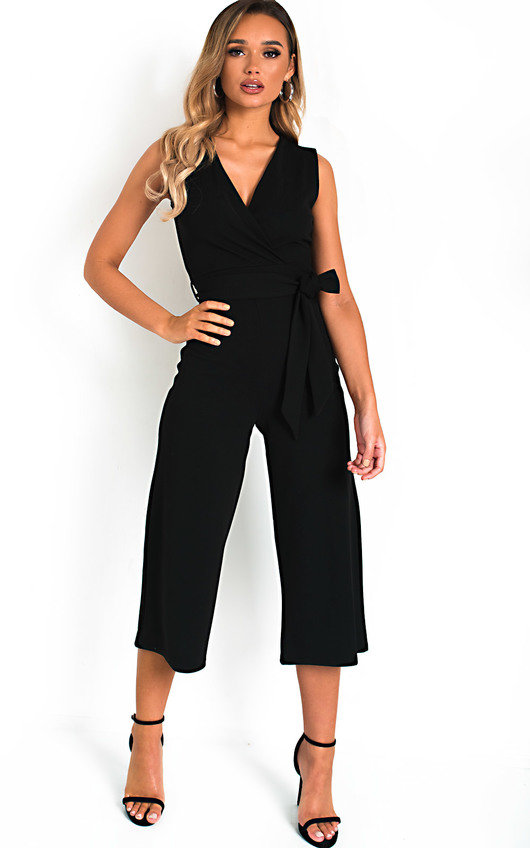 v neck culotte jumpsuit
