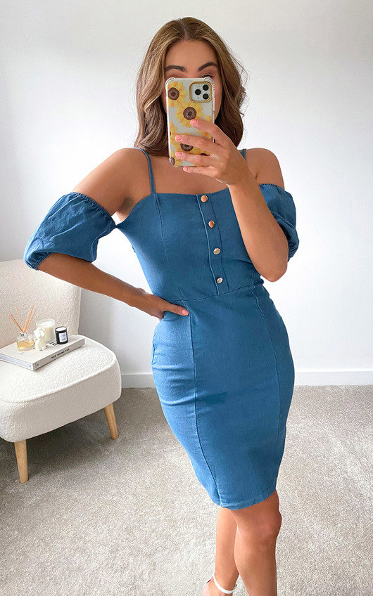 tight denim dress outfit