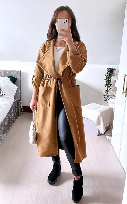 camel longline coat