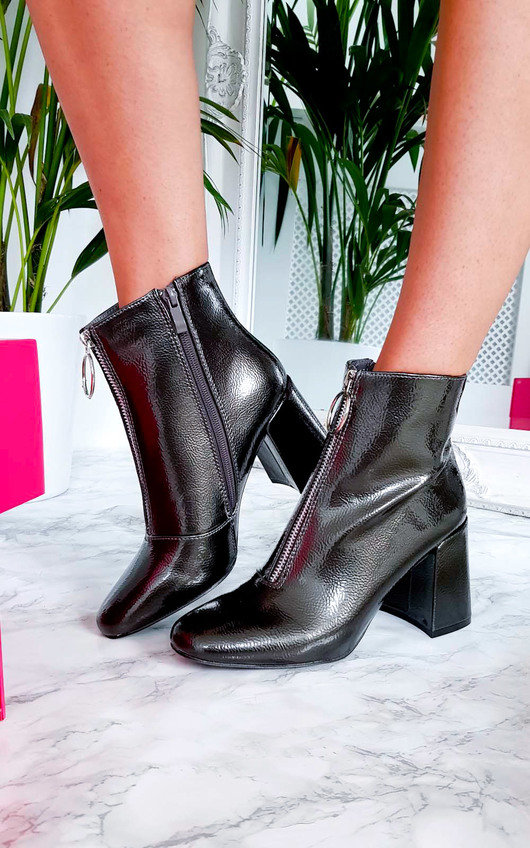 zip up heeled boots
