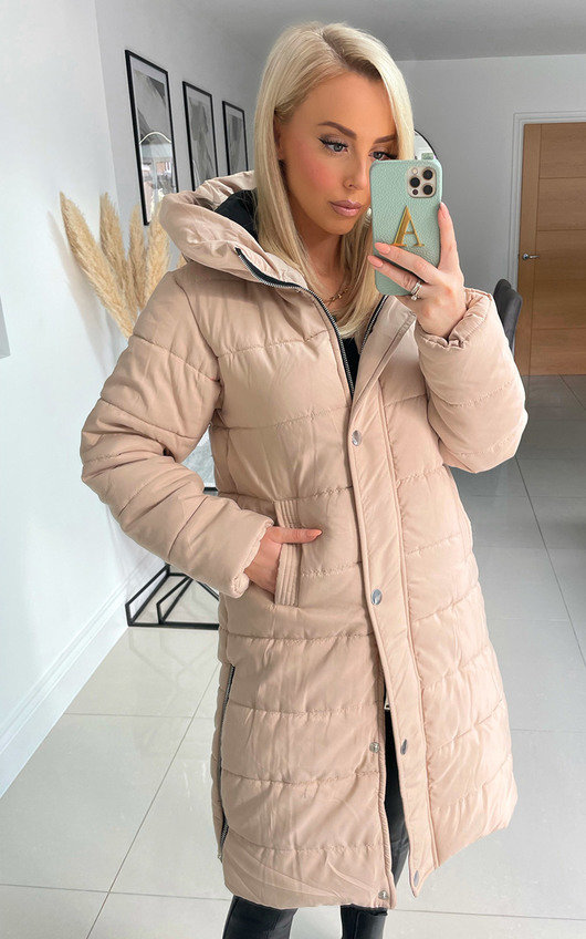stone longline puffer coat