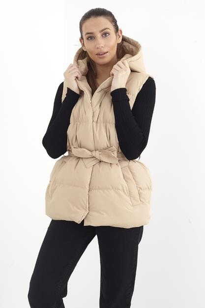 Stone Ruby Belted Padded Jacket ikrush