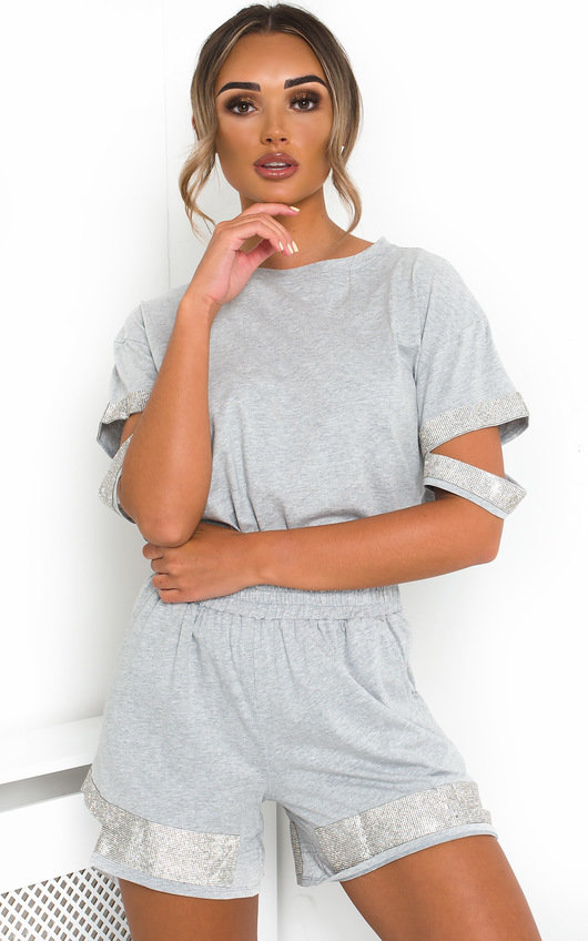 Saskia Diamante T-Shirt and Shorts Co-ord