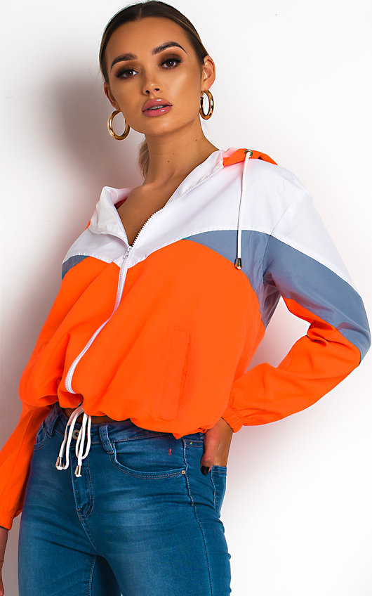 Sav Neon Sports Shell Bomber Jacket in Neonornge ikrush