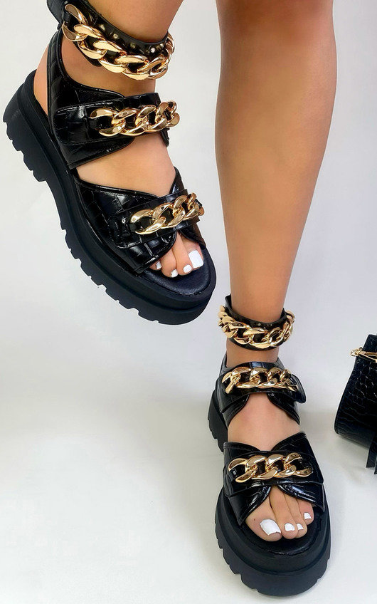 chunky croc sandals