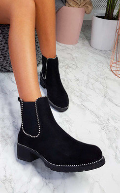 black studded boots