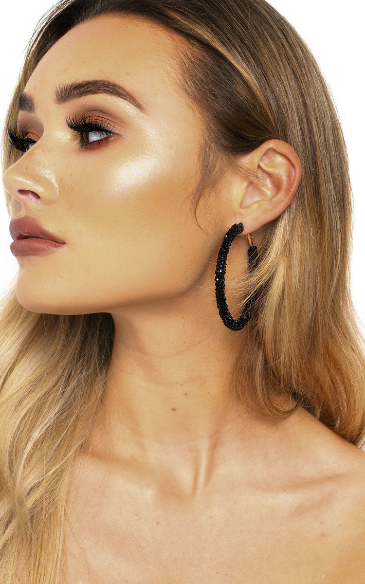IKRUSH Womens Louisa Circle Drop Earrings BLACK UK 1SZE