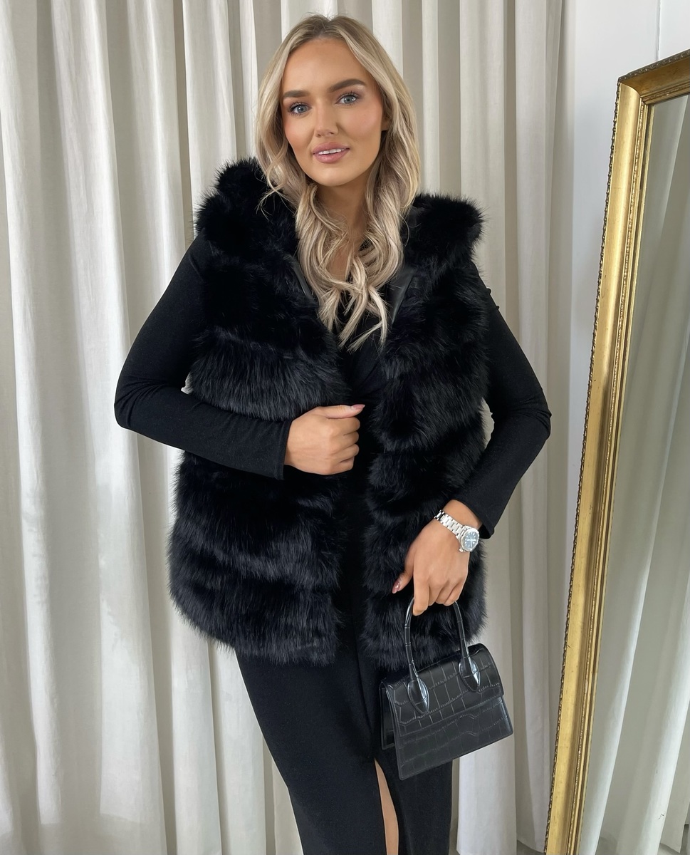 iKrush Faux Fur Jacket Zip Through Faux Fur Regular Length Collared Short - Picture 4 of 6
