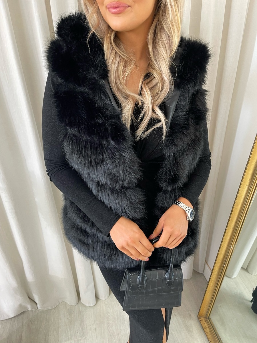 iKrush Faux Fur Jacket Zip Through Faux Fur Regular Length Collared Short - Picture 3 of 6