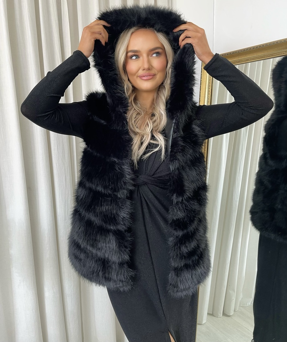 iKrush Faux Fur Jacket Zip Through Faux Fur Regular Length Collared Short - Picture 6 of 6
