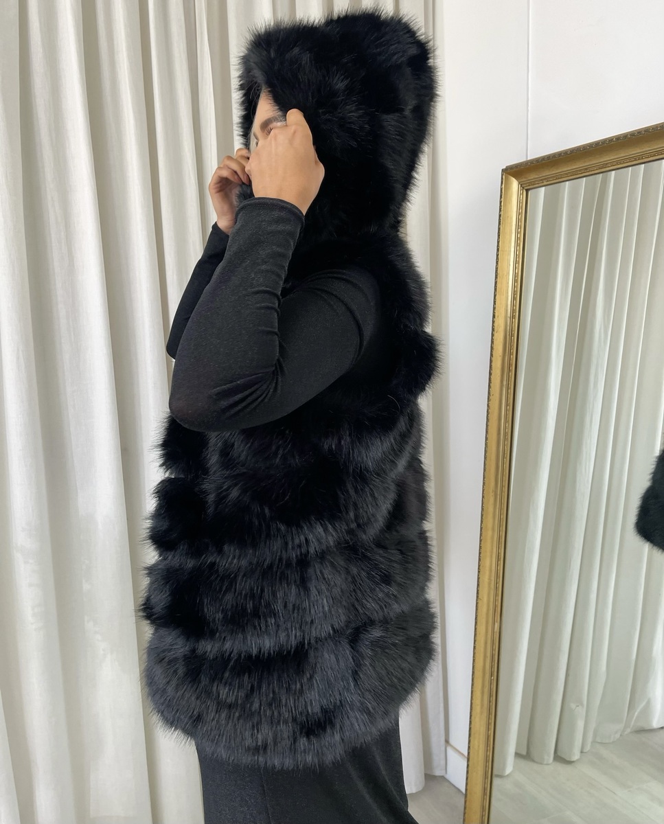 iKrush Faux Fur Jacket Zip Through Faux Fur Regular Length Collared Short - Picture 2 of 6