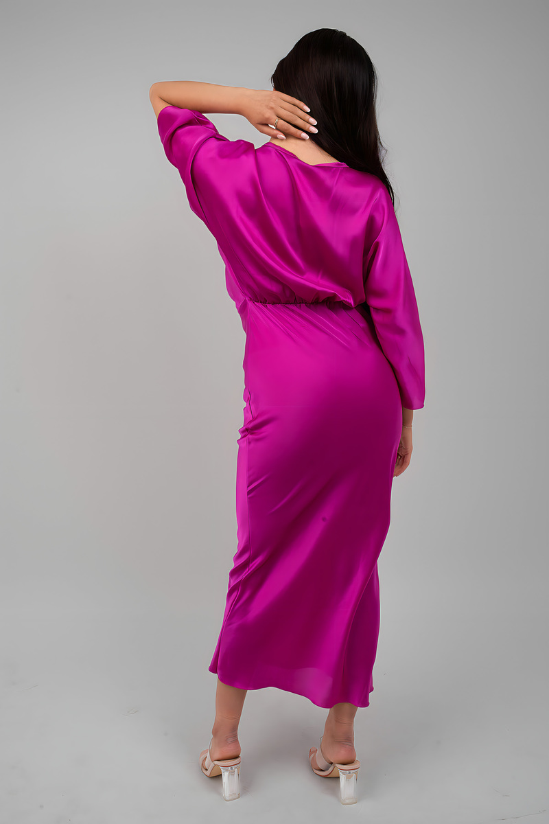 iKrush Twist Front Midi Dress Bodycon Midi Length V Neck 34 Sleeve - Picture 5 of 15