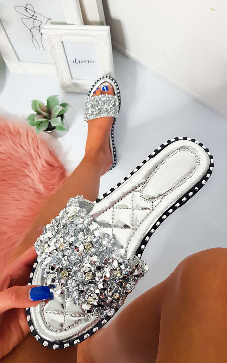 sandals with diamonds on them