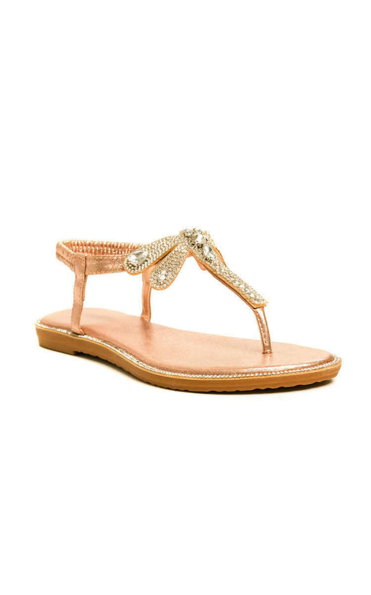 IKRUSH Womens Liliana Diamante Embellished T-Bar Sandals