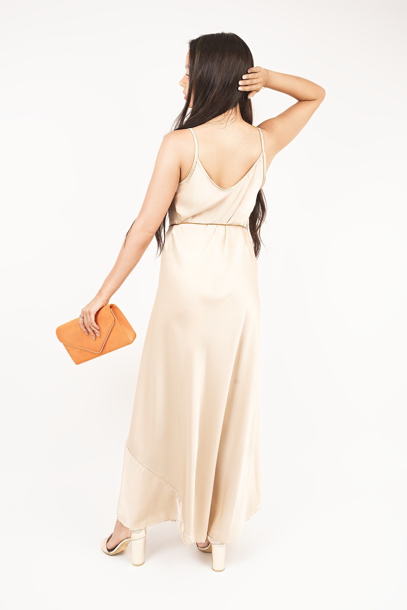 iKrush Maxikleid mit Federn Bindeband Taille Strand Sommer Tageskleider Maxilänge - Bild 10 von 15