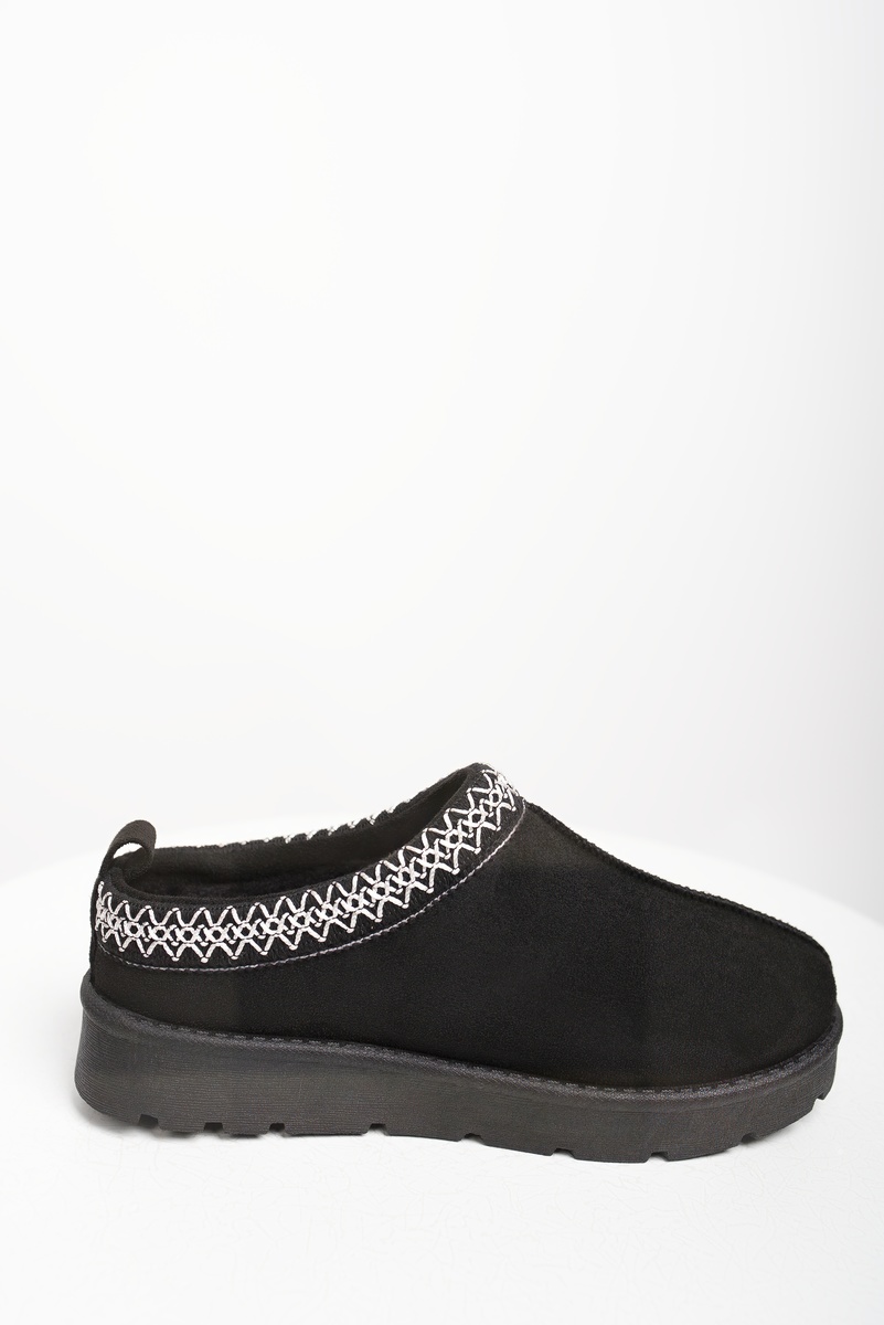 iKrush Slipper Wildleder Hausschuhe mit Ziernähten Slipper mittlerer Absatz normal - Bild 13 von 20