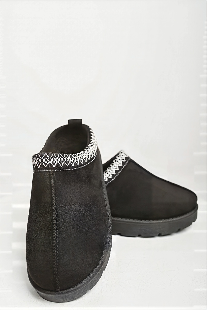 iKrush Slipper Wildleder Hausschuhe mit Ziernähten Slipper mittlerer Absatz normal - Bild 14 von 20