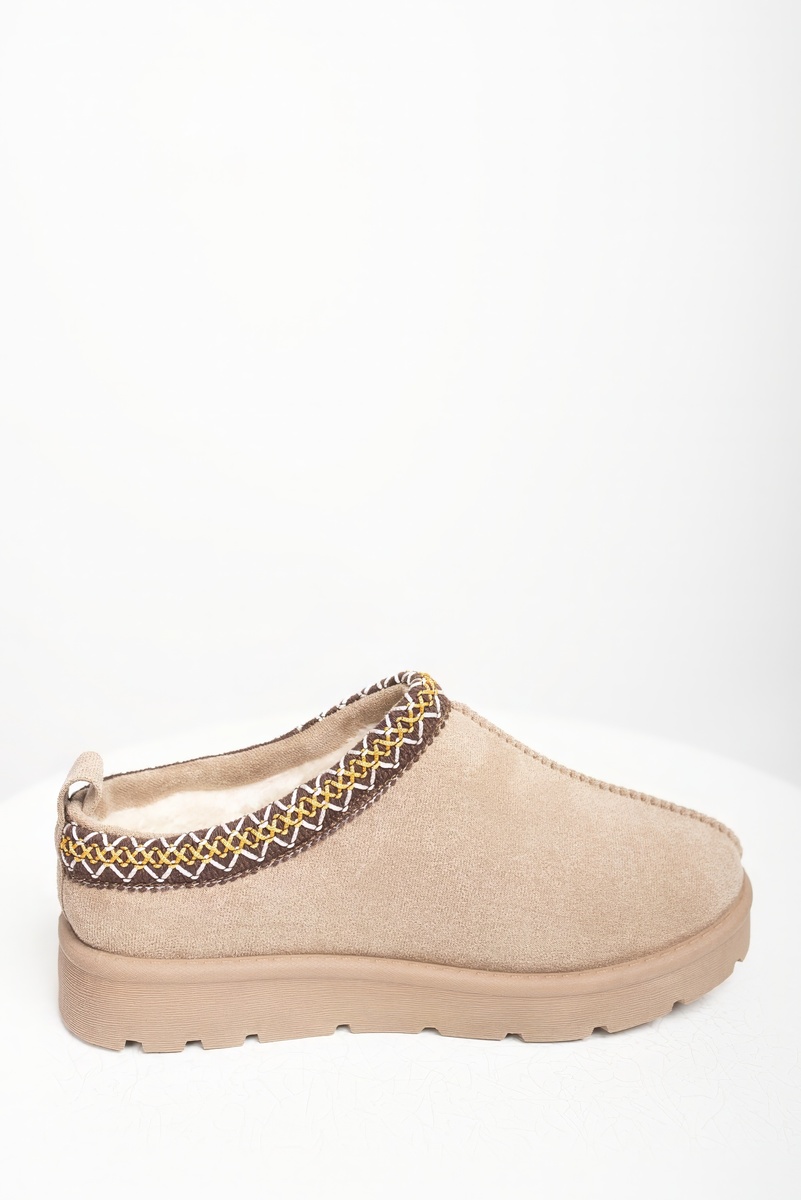 iKrush Slipper Wildleder Hausschuhe mit Ziernähten Slipper mittlerer Absatz normal - Bild 19 von 20