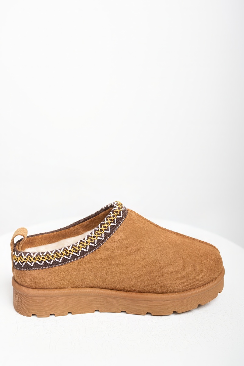 iKrush Slipper Wildleder Hausschuhe mit Ziernähten Slipper mittlerer Absatz normal - Bild 15 von 20