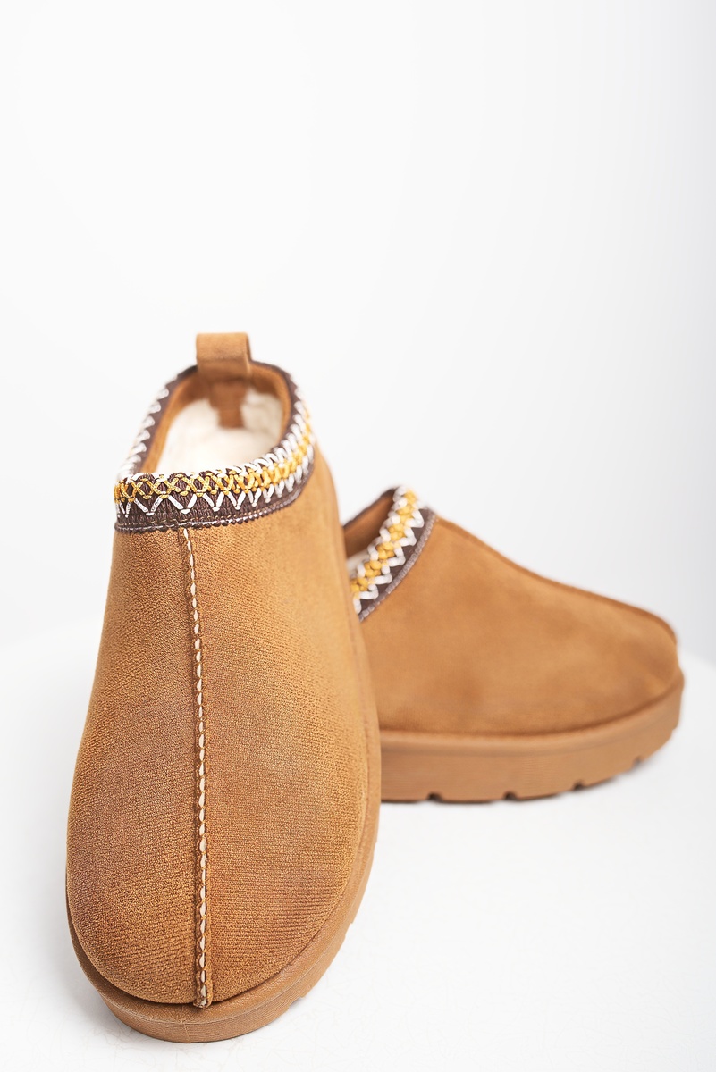 iKrush Slipper Wildleder Hausschuhe mit Ziernähten Slipper mittlerer Absatz normal - Bild 17 von 20