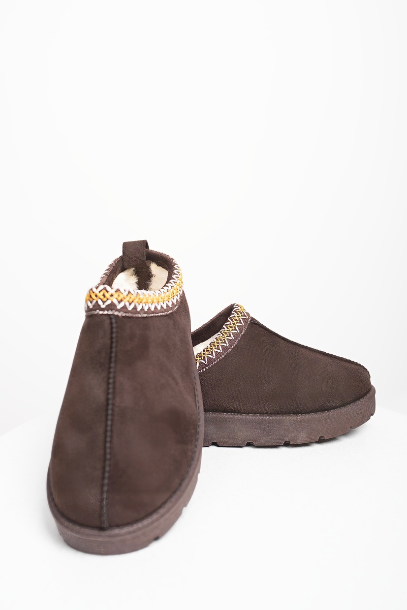 iKrush Slipper Wildleder Hausschuhe mit Ziernähten Slipper mittlerer Absatz normal - Bild 9 von 20