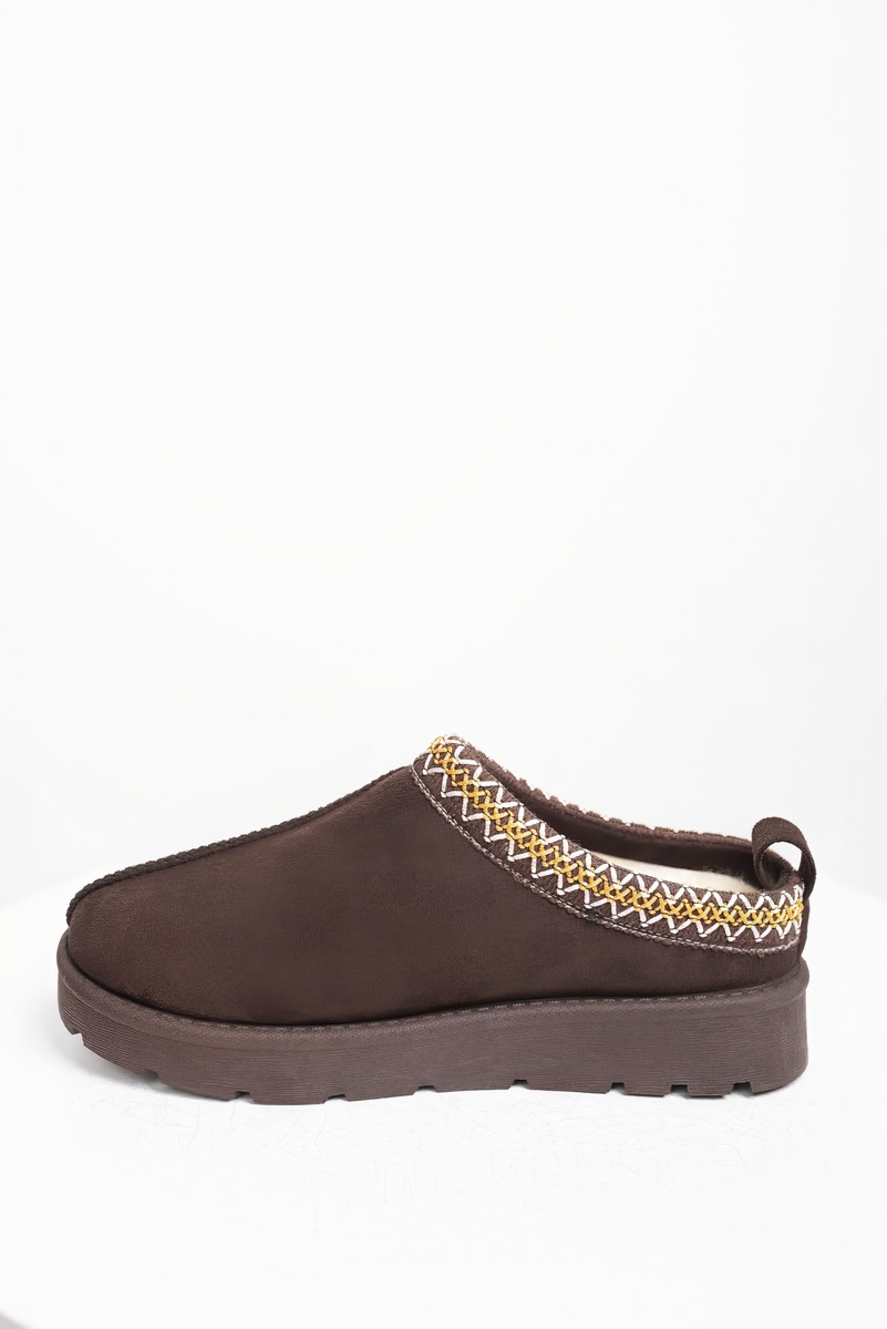 iKrush Slipper Wildleder Hausschuhe mit Ziernähten Slipper mittlerer Absatz normal - Bild 8 von 20