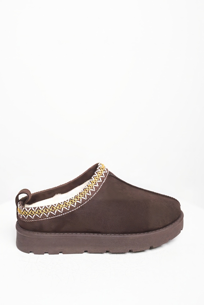 iKrush Slipper Wildleder Hausschuhe mit Ziernähten Slipper mittlerer Absatz normal - Bild 7 von 20