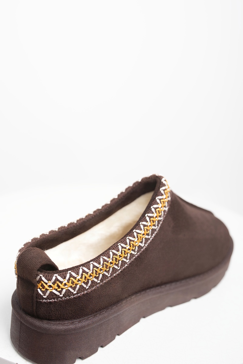 iKrush Slipper Wildleder Hausschuhe mit Ziernähten Slipper mittlerer Absatz normal - Bild 6 von 20