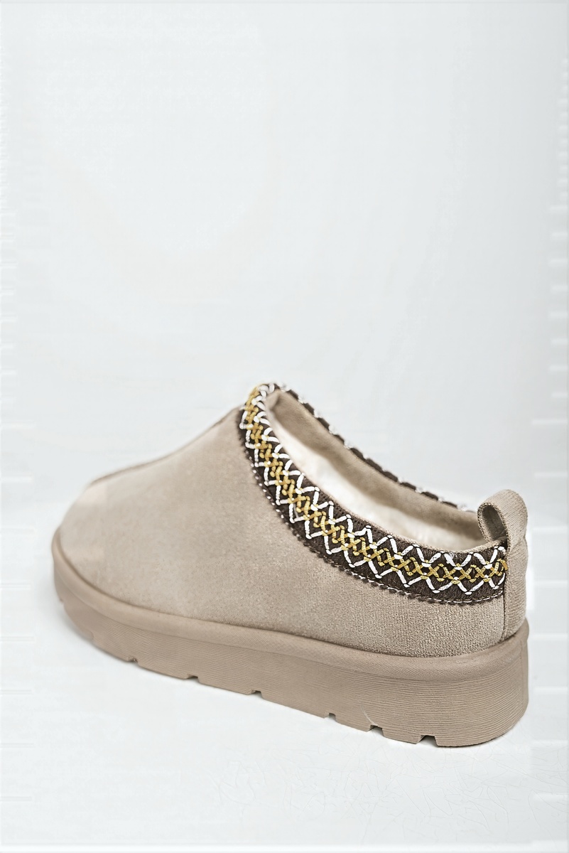 iKrush Slipper Wildleder Hausschuhe mit Ziernähten Slipper mittlerer Absatz normal - Bild 18 von 20