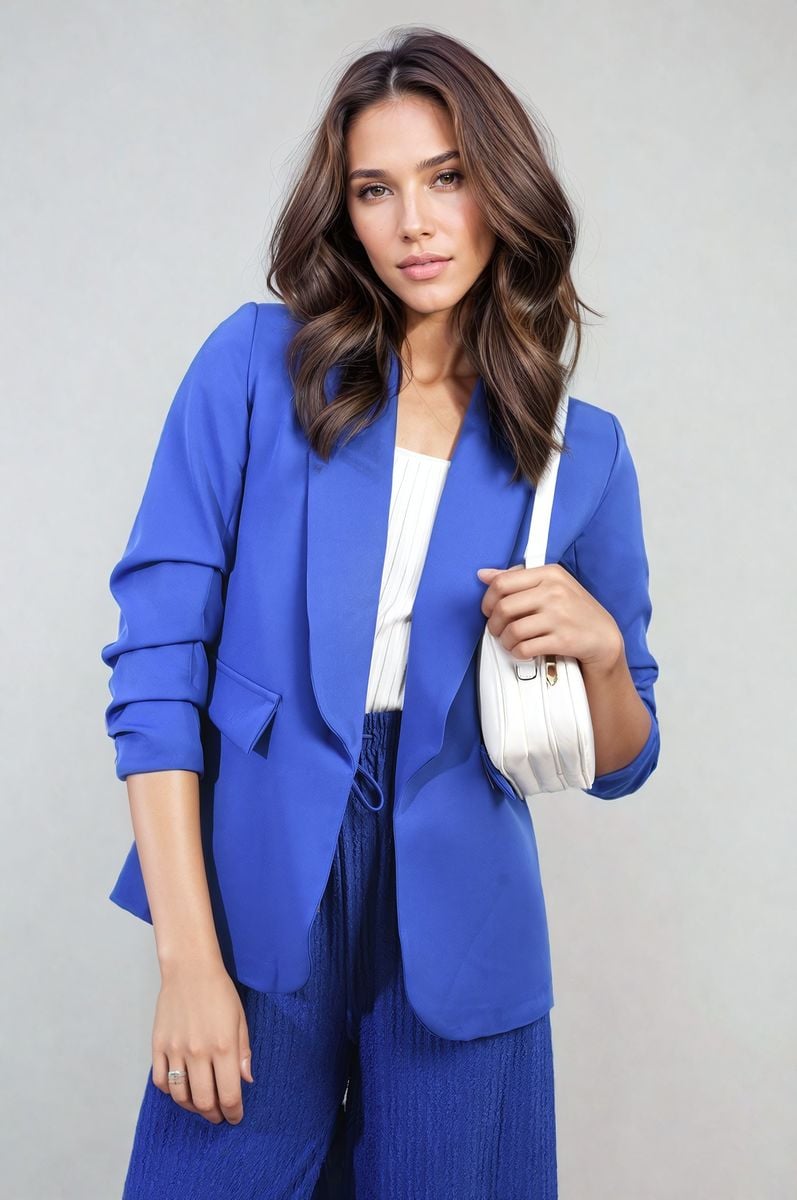 iKrush Sleeve Open Front Blazer Jacket With Front Pockets Blazer Regular - Picture 65 of 81