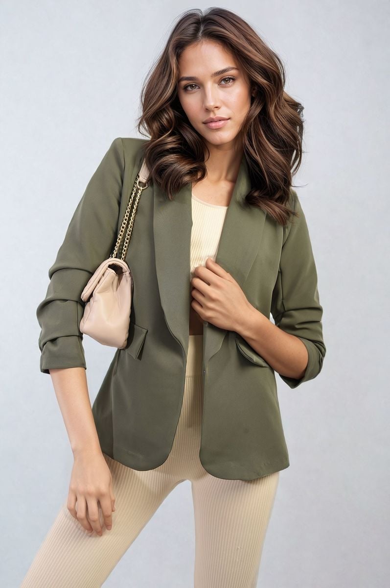 iKrush Sleeve Open Front Blazer Jacket With Front Pockets Blazer Regular - Picture 81 of 81