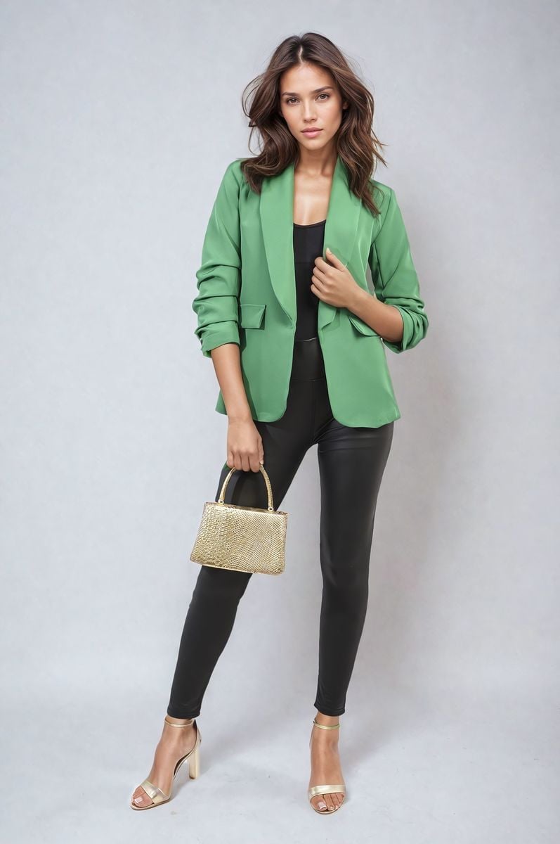iKrush Sleeve Open Front Blazer Jacket With Front Pockets Blazer Regular - Picture 50 of 81